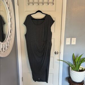 torrid Charcoal Gray Draped Midi Dress